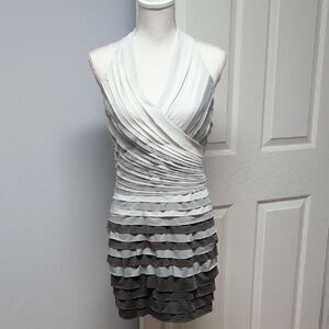 Ark & Co White and Gray Halter Dress Size M